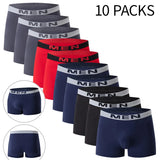 Noxwear - 4/10piece Men's European And American Size Printed Fashionable Underwear Comfortable Plus Size Boxer Shorts Casual Sports Shorts