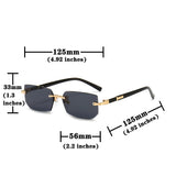 Noxwear - Rimless Sunglasses Rectangle Fashion Popular Women Men Shades Small Square Sun Glasses For Female Male Summer Traveling Oculos