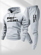 Noxwear-Men Fashion Print Tracksuit Hooded Sweatshirt+Sweatpants Set Autumn winter Casual Fitness Jogging Sports Two-Piece Unisex Outfit