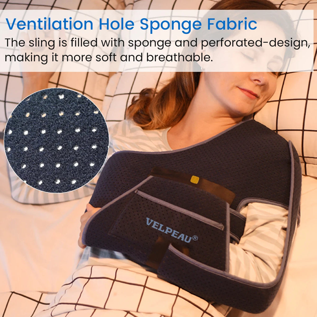 Noxwear - VELPEAU Shoulder Sling Breathable for Rotator Cuff Tear, Arm Fracture and Dislocation, Shoulder Immobilizer for Sleeping