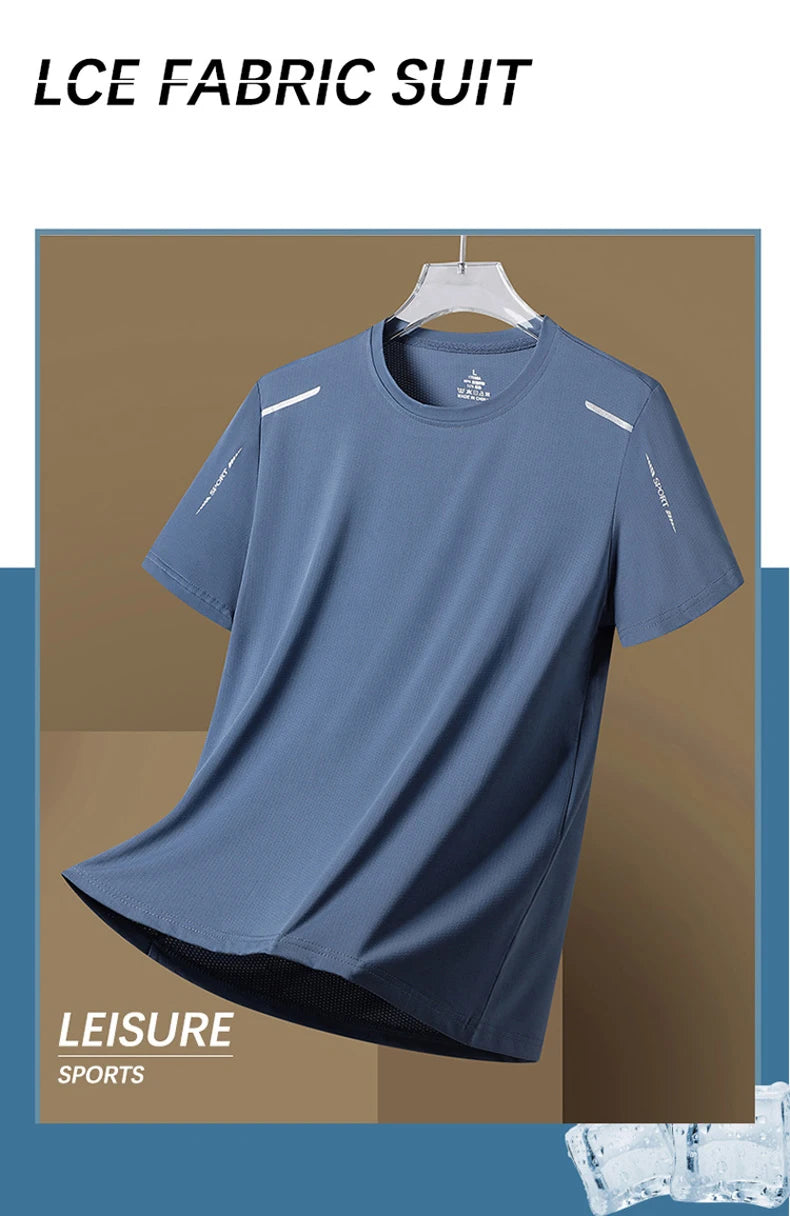 Noxwear - CHRLCK Men's Running Quick Drying T-shirts Breathable Hiking Fishing Tees Soft Elasticity Outdoor Sports Short Shirt Summer