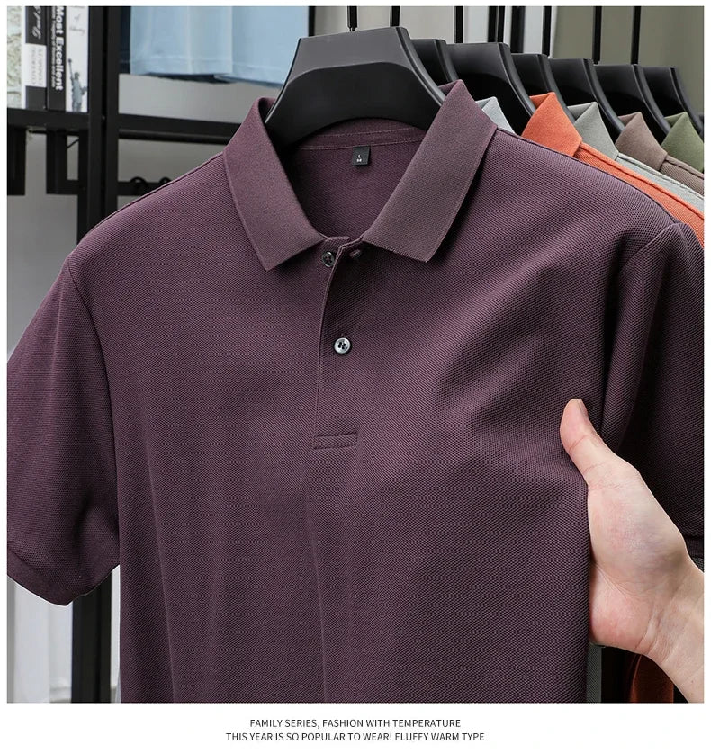 Noxwear - Men's 100% Cotton Polo Shirt - Summer Casual Breathable Tee,19 Colors,Ideal for Golf and Sports,Business Casual,Silk-Like Finish