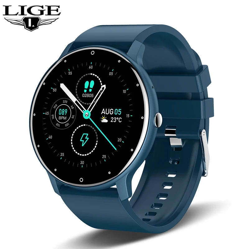 Noxwear - LIGE Smart Watch Women Men Full Touch Screen Bluetooth Call Smartwatch Waterproof Sports Fitness Tracker Watches for Android iOS