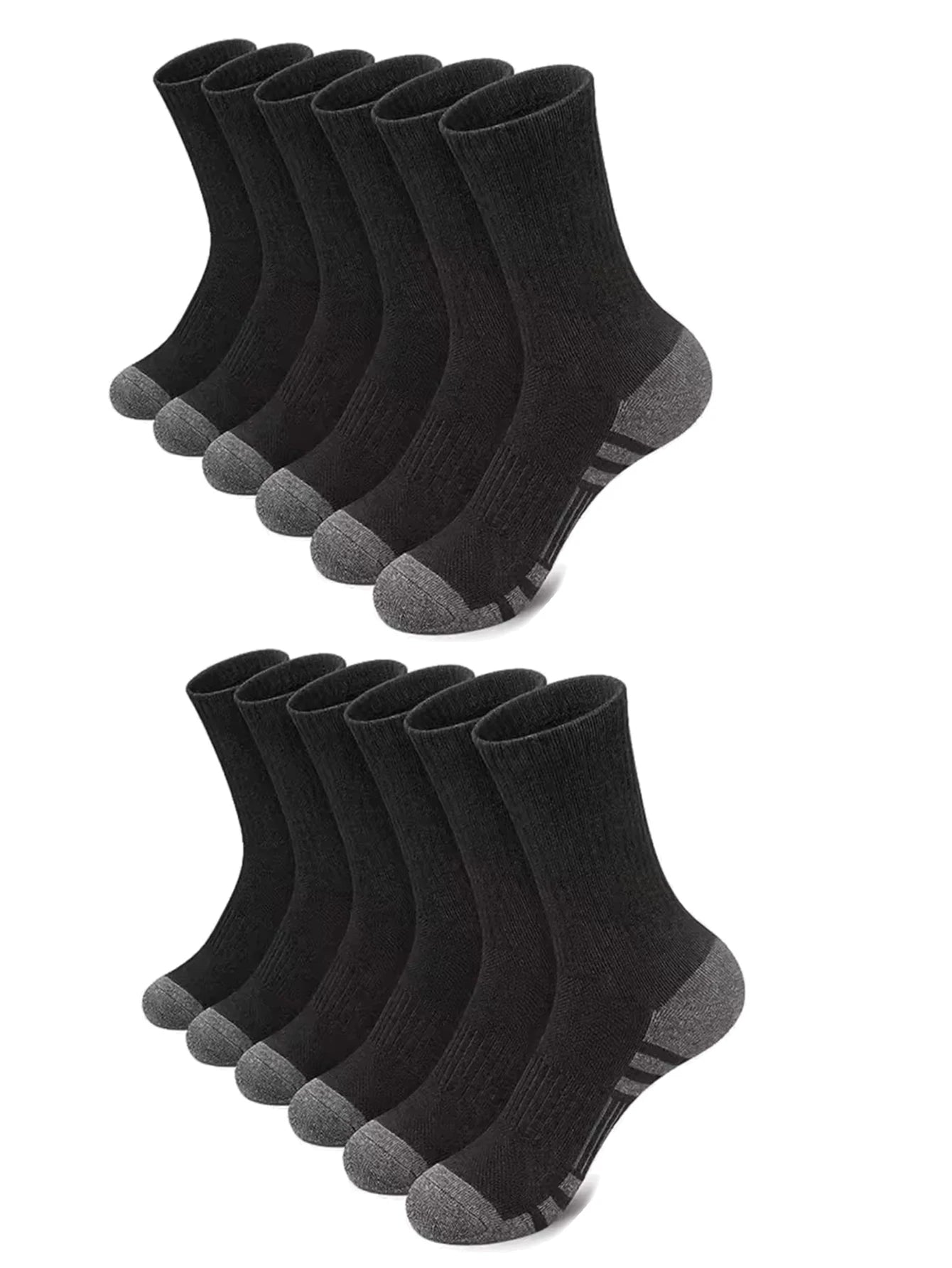 Noxwear - 12Pairs Men's Outdoor Gym Socks High Quality Comfortable Soft Ground-Gripping Football Large Size New Style