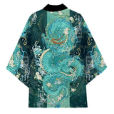 Noxwear-Summer Japanese Style Anime Dragon Print Cosplay Haori Yukata Top Adult Traditional Samurai Loose Kimono Cardigan for Men Women