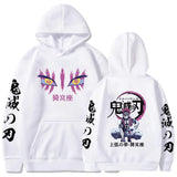 Noxwear-Japanese Anime Demon Slayer Hoodies for Men Akaza Manga Graphic Streetwear Pullover Hoody Long Sleeve Fleece Hooded Sweatshirt