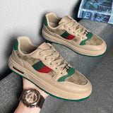 Noxwear - Spring Shoes for Men Canvas Casual Shoes Trend Print Cool Flat Skateboard Shoes Lace-up Sneaker Big Size
