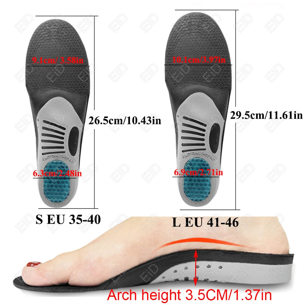 Noxwear - Premium Orthotic Gel Insoles Orthopedic Flat Foot Health Sole Pad For Shoes Insert Arch Support Pad For Plantar fasciitis Unisex