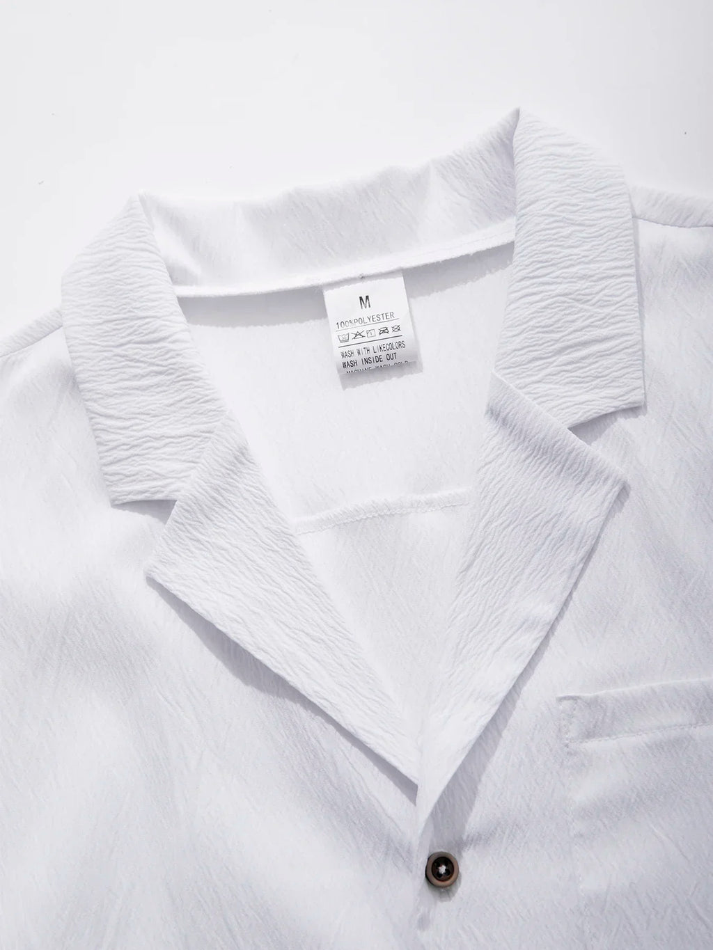 Noxwear - Men's Casual Button Down Shirts Short Sleeve Textured Summer Beach Shirt Cuban Vacation Shirts with Pocket S-XXXL