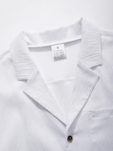 Noxwear - Men's Casual Button Down Shirts Short Sleeve Textured Summer Beach Shirt Cuban Vacation Shirts with Pocket S-XXXL