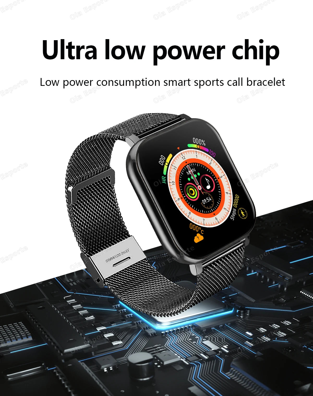 Noxwear - New Smart Watch 2.01 Inch HD Display Answer Make Call Message Preview Sport Modes smartwatch DIY Dial Weather Forecast Men Women