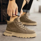 Noxwear - Winter New Man Shoes Classic Men Retro Ankle Boots Fashion Waterproof No-slip High-top Casual Shoe Work&Safty Boots Botas Hombre