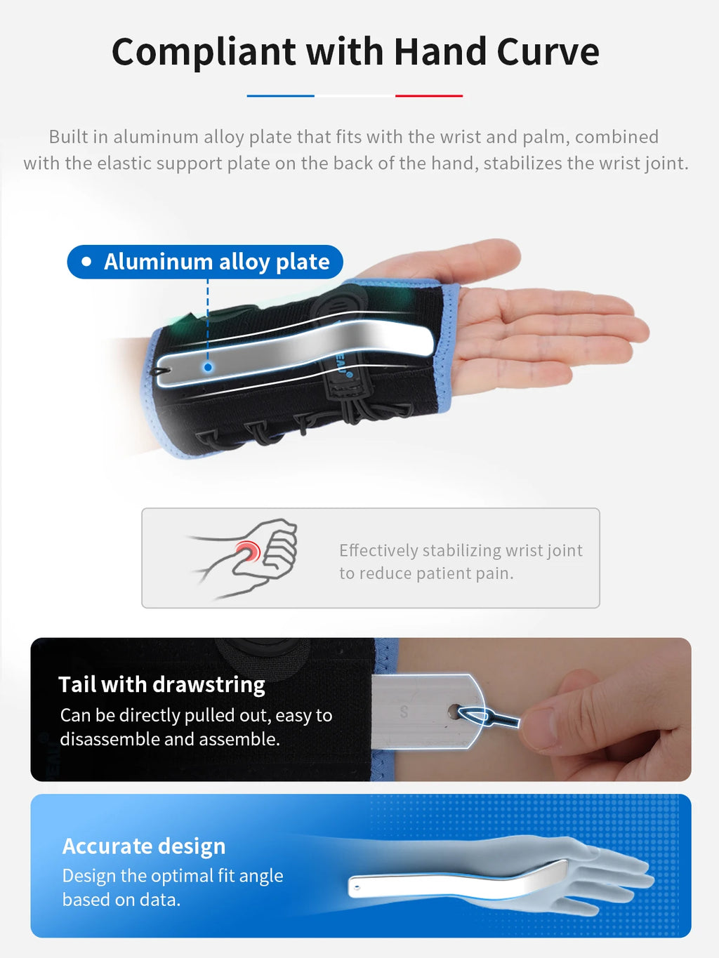 Noxwear - VELPEAU Wrist Brace for Carpal Tunnel, Arthritis, Tendonitis, Sprain, Injuries and Pain Relief, Wrist Splint for Women Men