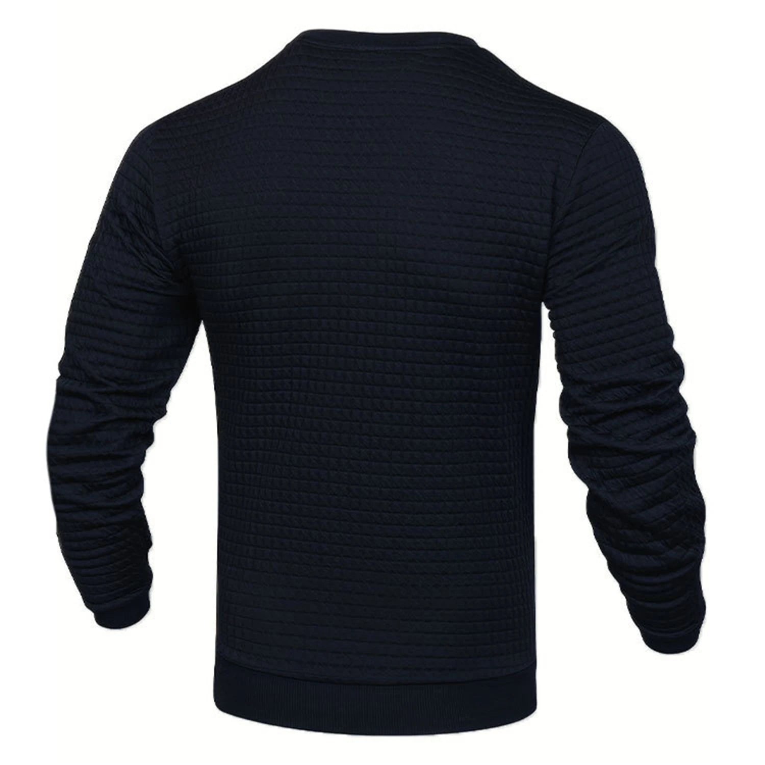Noxwear - Men's coat fashion small check Waffle youth round neck jacquard check hoodie