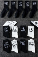 Noxwear - 10 pairs of men's sports socks, casual, breathable, and versatile. Ghost face graffiti personalized socks