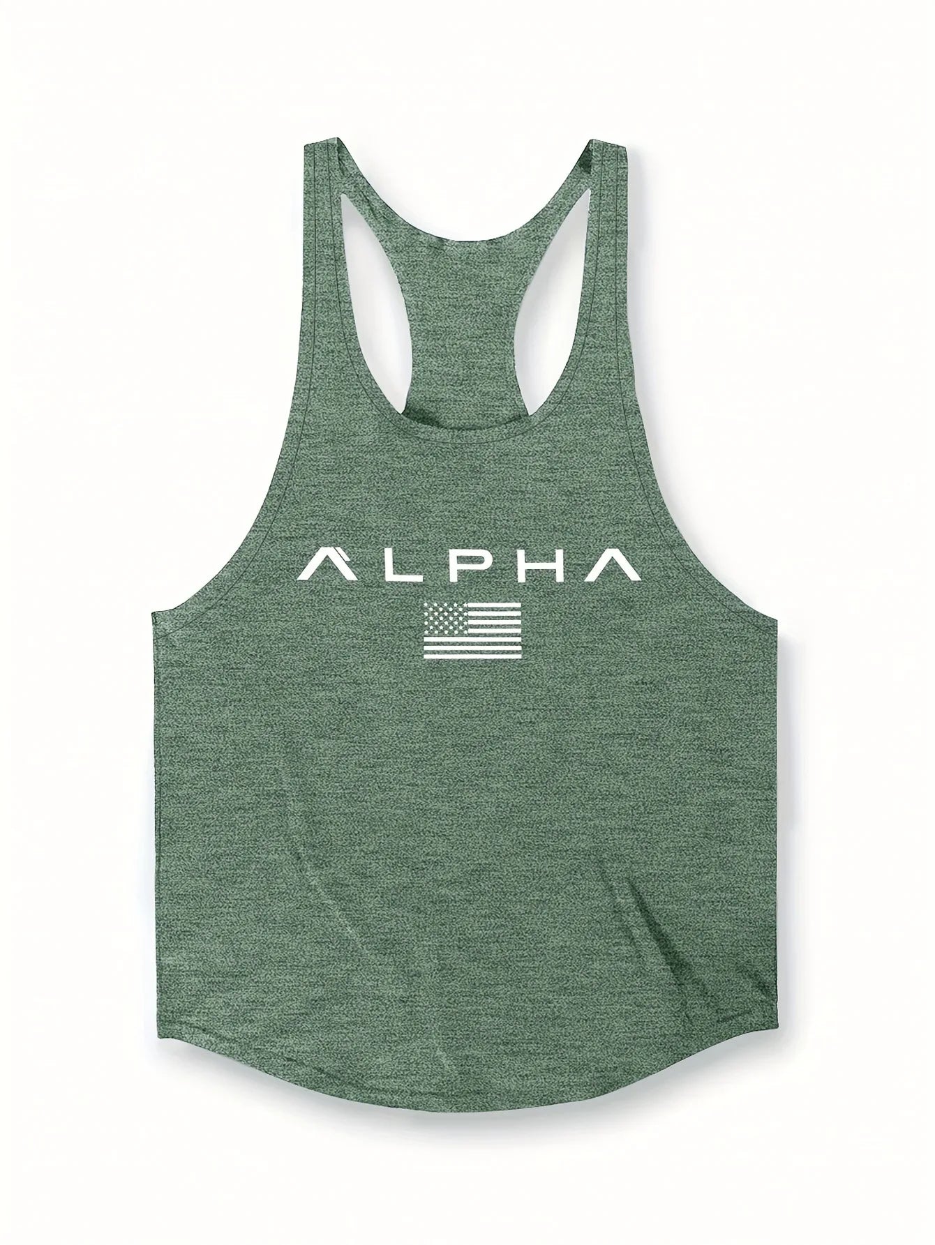 Noxwear - Cross-border European Size Alpha Men's Printed Round-neck Fitness Vest, Undershirt, Muscle Quick-drying Basketball Vest