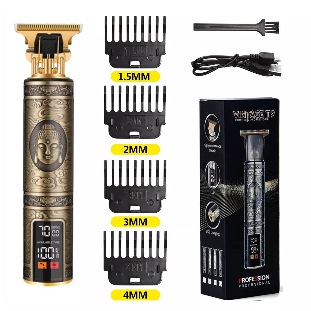Noxwear - T9 LCD Electric Hairdresser Oil Shaving Head Electric Pusher Carving