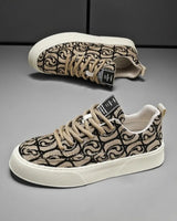 Noxwear - Men's Graffiti Prints Canvas Sneakers 2024 Spring Autumn Breathable Fashion Vulcanize Shoes Outdoor Lace Up Men Casual Shoes