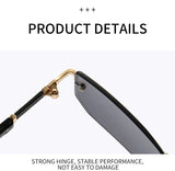 Noxwear - Rimless Sunglasses Rectangle Fashion Popular Women Men Shades Small Square Sun Glasses For Female Male Summer Traveling Oculos
