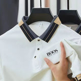 Noxwear - New Embroidered High-quality Men's Summer Short Sleeved Polo Shirt, Trendy Men's Top for Business and Leisure