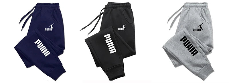 Noxwear - PUAIA Print Men's Pants Autumn/Winter New Sport Jogging Trousers Fitness Loose Fit Clothing Solid Color Outfit Streetwear Pants