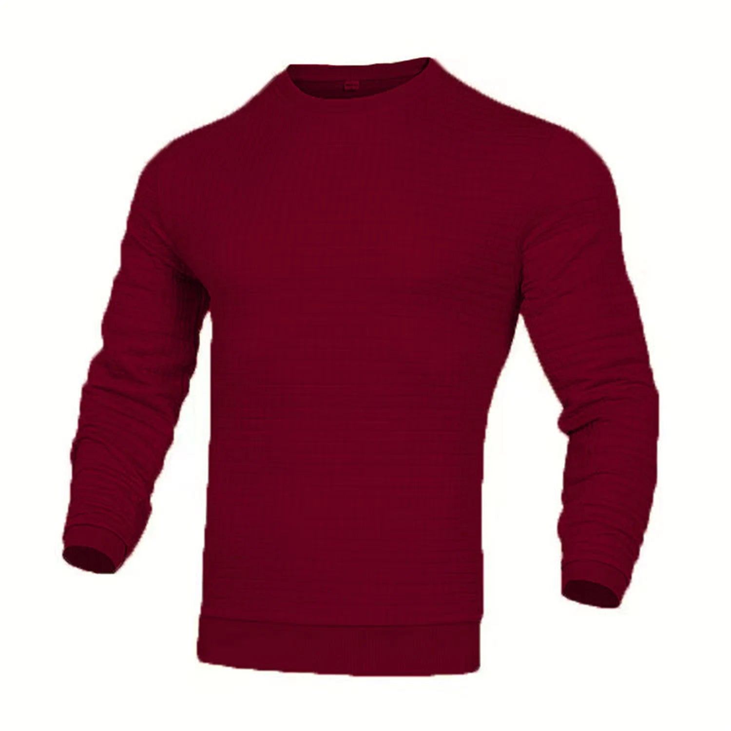 Noxwear - Men's coat fashion small check Waffle youth round neck jacquard check hoodie