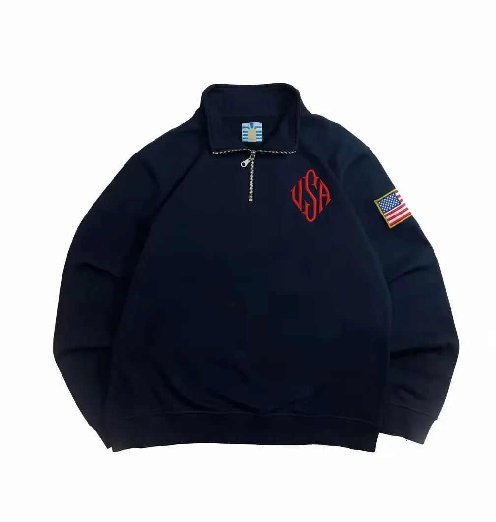 Noxwear - Y2K Quarterzip Embroidery Hoodie