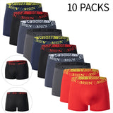 Noxwear - 4/10piece Men's European And American Size Printed Fashionable Underwear Comfortable Plus Size Boxer Shorts Casual Sports Shorts