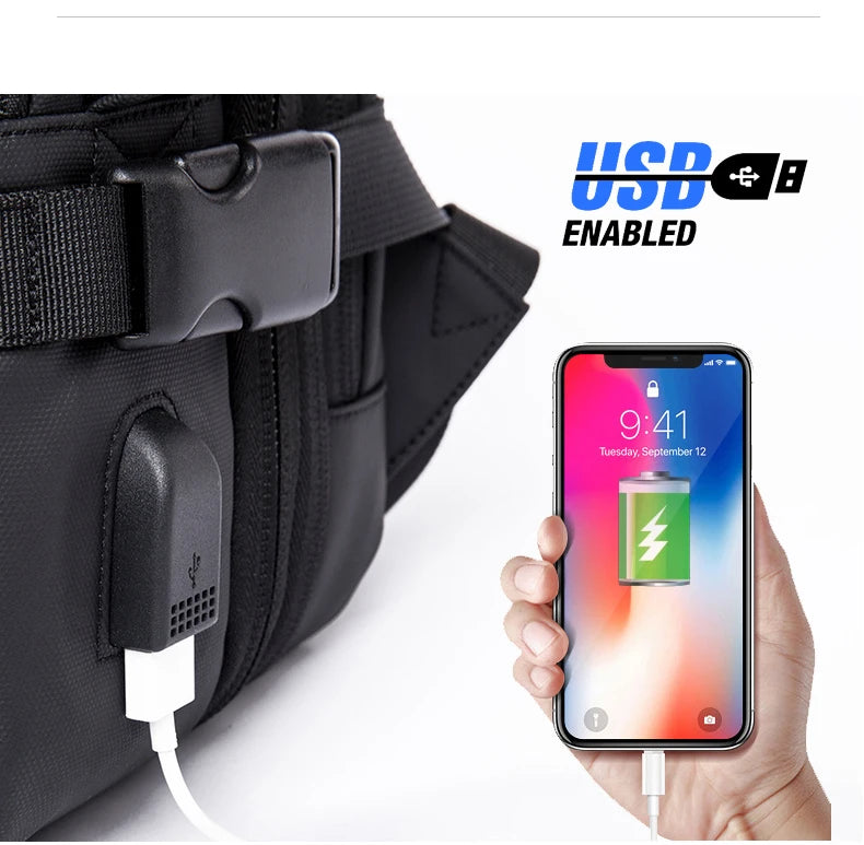 Noxwear - Bange Travel Backpack, Backpack School Expandable USB Bag Large Capacity 17.3 Laptop Waterproof