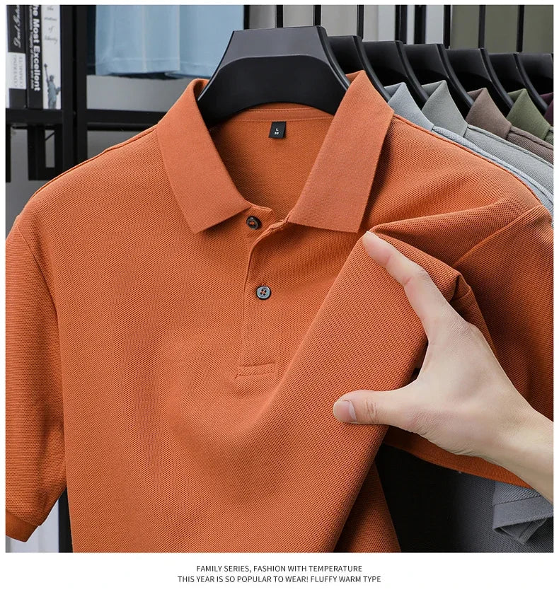 Noxwear - Men's 100% Cotton Polo Shirt - Summer Casual Breathable Tee,19 Colors,Ideal for Golf and Sports,Business Casual,Silk-Like Finish