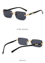 Noxwear - Rimless Sunglasses Rectangle Fashion Popular Women Men Shades Small Square Sun Glasses For Female Male Summer Traveling Oculos