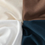 Noxwear - Waffle Short Sleeved T-shirt for Men and Women Summer Japanese Round Neck Half Sleeved Top Loose Casual Solid Color T-shirt