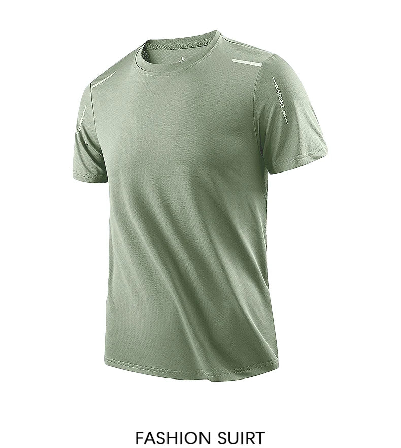 Noxwear - CHRLCK Men's Running Quick Drying T-shirts Breathable Hiking Fishing Tees Soft Elasticity Outdoor Sports Short Shirt Summer
