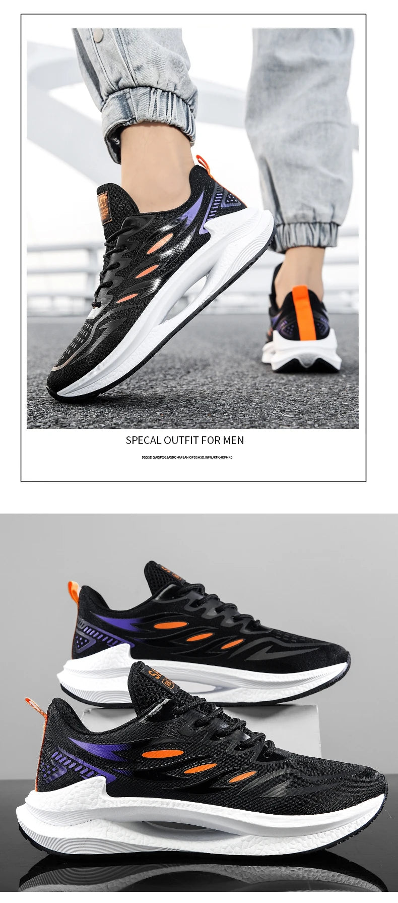 Noxwear - Men's Breathable Sports Shoes Spring New Mesh Casual Fashion Versatile Trendy Men's Shoes Summer Running Shoes Suitable for Outdoor Sports