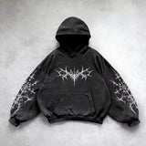 Noxwear - 6xl Retro Gothic Evil Angel Print Hip Hop Hoodie for Men Y2k Punk Casual Loose Pullover Women Streetwear Sweatshirt Hoodies