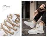 Noxwear - Winter Mens Warm Ankle Boots Fashion Versatile White Leather Shoes Outdoor Non-slip Sneakers for Man Motocycle Snows Boots Botas
