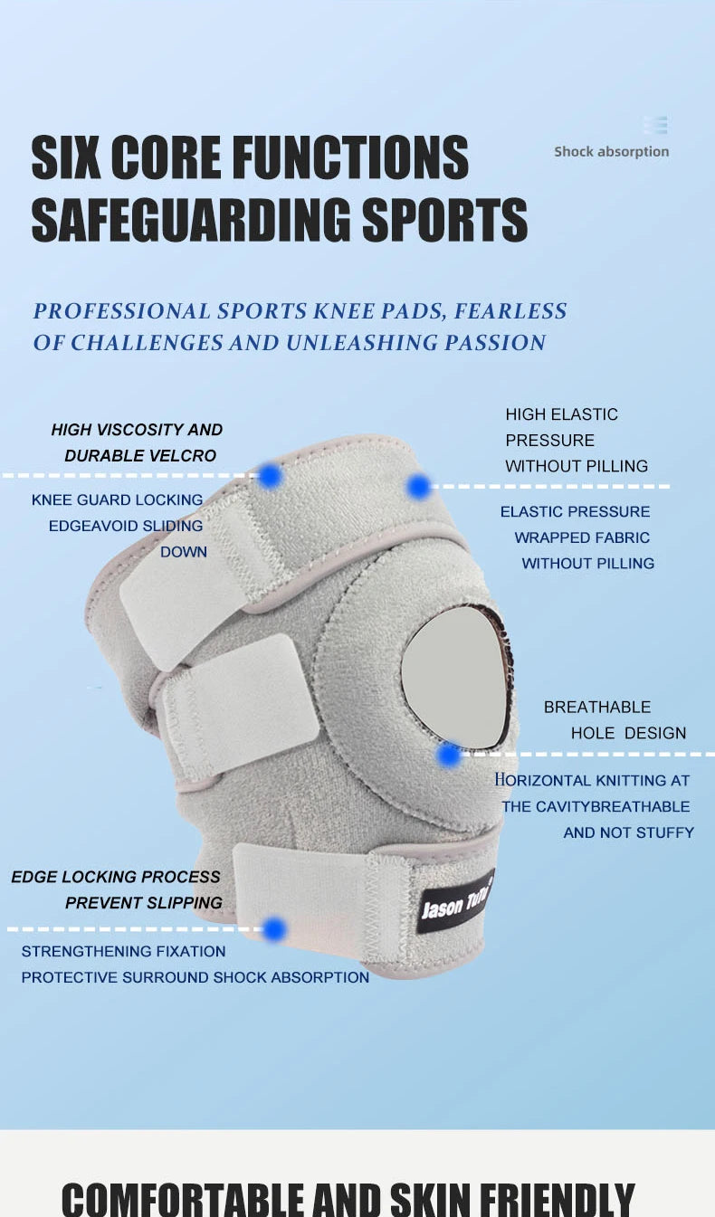 Noxwear - JASONTUTU 1PCS Breathable Four Spring Knee Support Brace Kneepad Adjustable Patella Knee Pads Safety