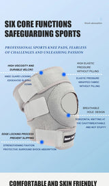 Noxwear - JASONTUTU 1PCS Breathable Four Spring Knee Support Brace Kneepad Adjustable Patella Knee Pads Safety