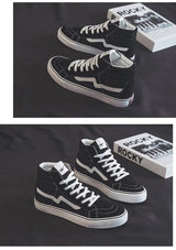 Noxwear - Spring New Shoes for Men Women Canvas Casual Shoes High Tops Flat Skateboard Vulcanized Shoes Lovers Cool Lace-up Sneaker