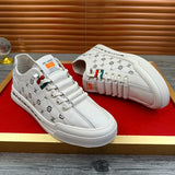 Noxwear - European New Shoes for Men Genuine Leather Casual Shoes Trend Print Flats Skateboard Shoes Youth Street Sneakers