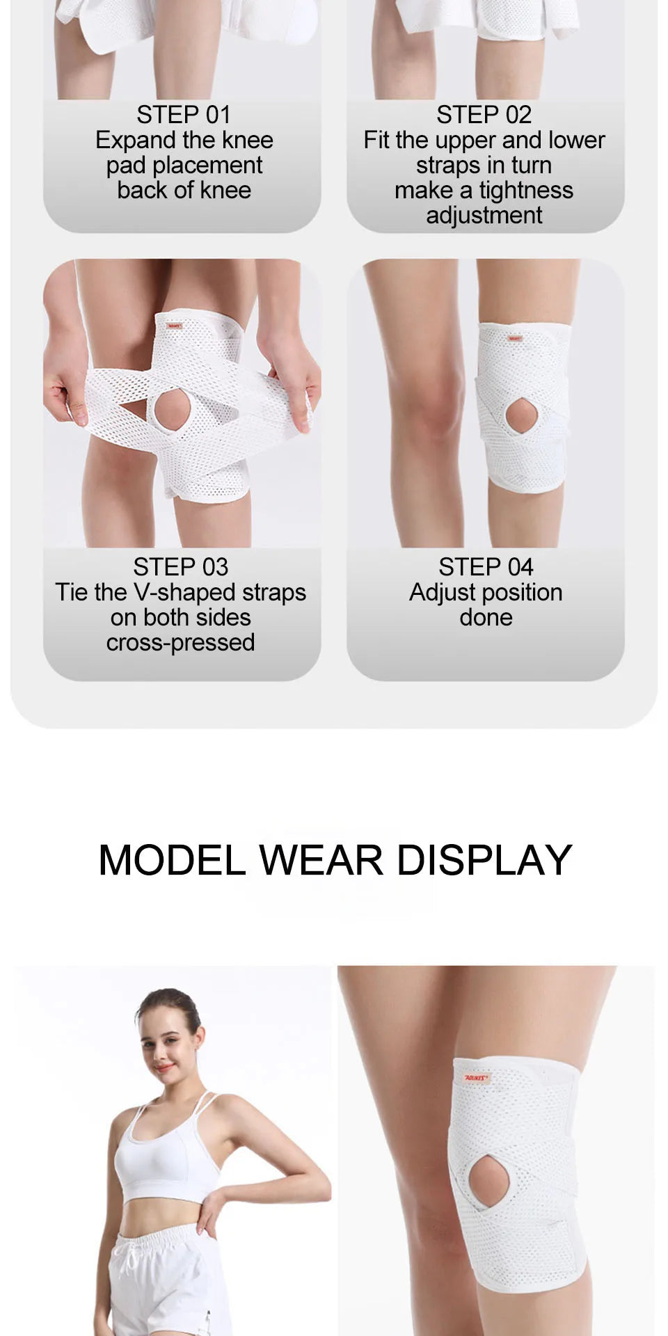 Noxwear - AOLIKES Knee Pads Support with Side Stabilizers for Men and Women Meniscal Tear Knee Pain ACL MCL Arthritis Injuries Recovery