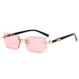 Noxwear - Rimless Sunglasses Rectangle Fashion Popular Women Men Shades Small Square Sun Glasses For Female Male Summer Traveling Oculos