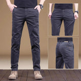 Noxwear - 2025 Summer Thin Cotton Men's Casual Pants Trendy Versatile Elastic Light Business Trousers Work Formal Slim Straight Pants