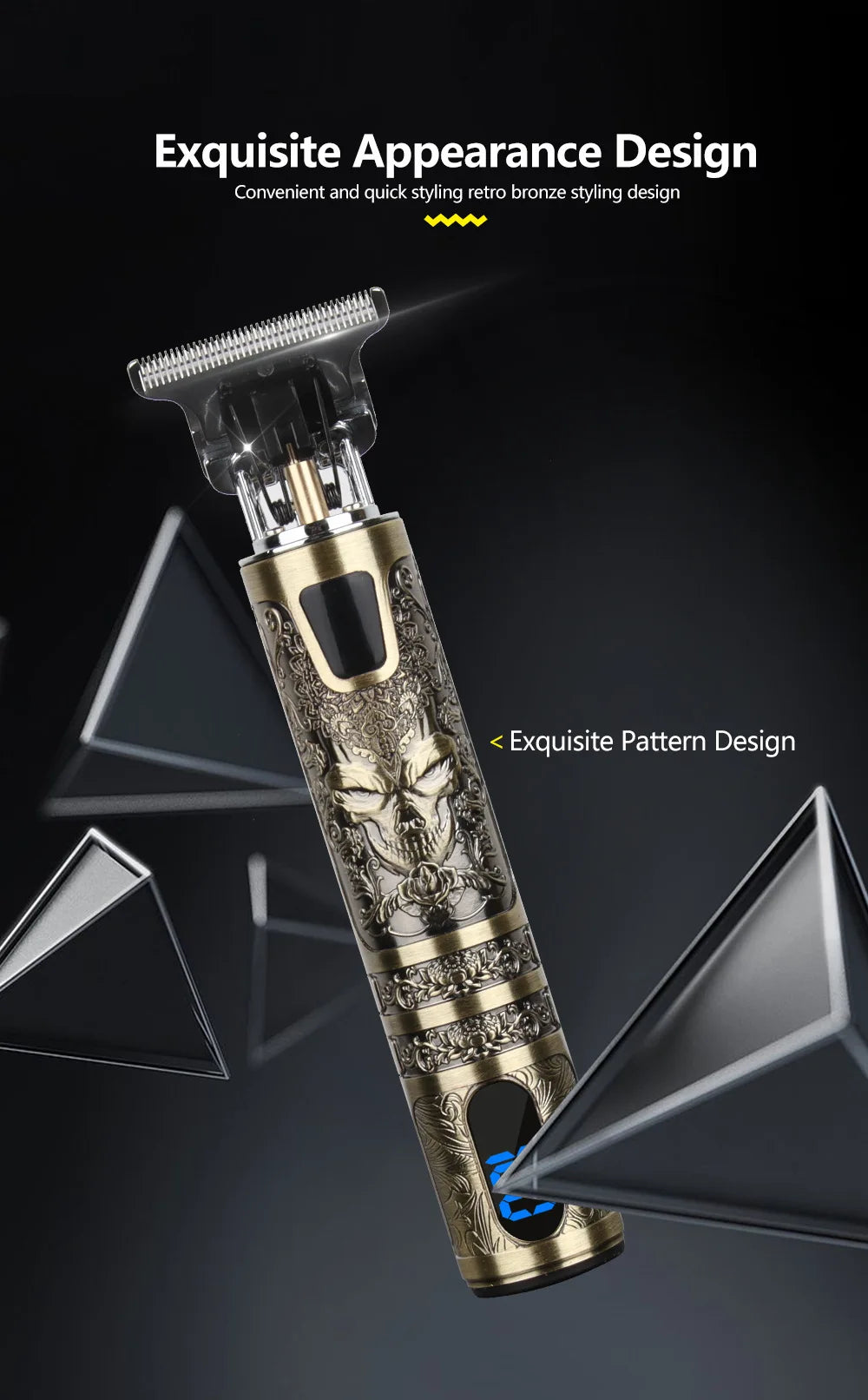 Noxwear - T9 LCD Electric Hairdresser Oil Shaving Head Electric Pusher Carving