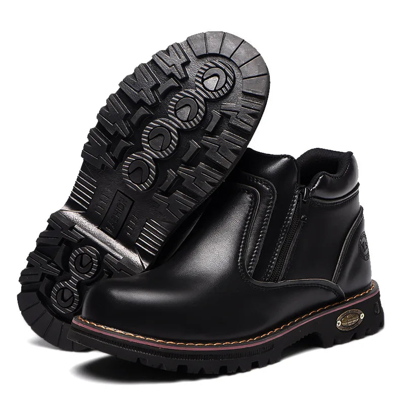 Noxwear - Steel toe cap boots waterproof non-slip work shoes for men women anti smash anti puncture leather construction site safety shoes