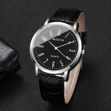 Noxwear - 3PCS/Set Fashio Arabic Dial Men Business Watches Casual Leather Strap Quartz Wristwatches Reloj Hombre（Without Box）