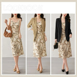Noxwear SENTUBILA Midi Print Slip Dresses Women 2026 Spring Summer Korean Fashion Sundress Elegant Lady Slim Camisole Dress 121L40493
