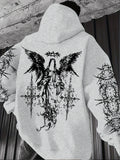 Noxwear - European and American men's autumn fashion personality angel print comfortable hooded sweatshirt outdoor street style top