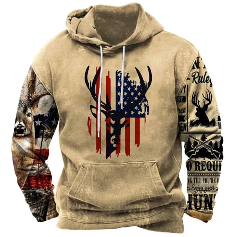 Noxwear - Fashion US Flag Print Hoodies For Men Hip Hop Trend Harajuku Vintage Clothes Spring and Autumn New in Sweatshirts Oversized Tops