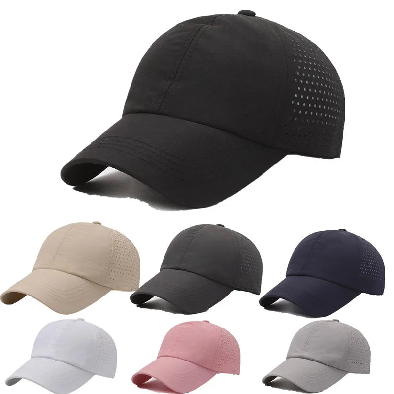 Noxwear-Dry Quickly Sun Cap Woman Outdoors Casual Sport Hat Men Big Size Baseball Cap 60-65cm Adjustable Sun Visor Cap Peaked Cap